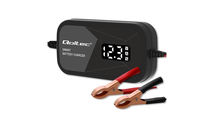 Qoltec Inteligentná Mikroprocesorová Nabíjačka 12V | 2A | Regeneračná Funkcia pre AGM, GEL Batérie | LCD