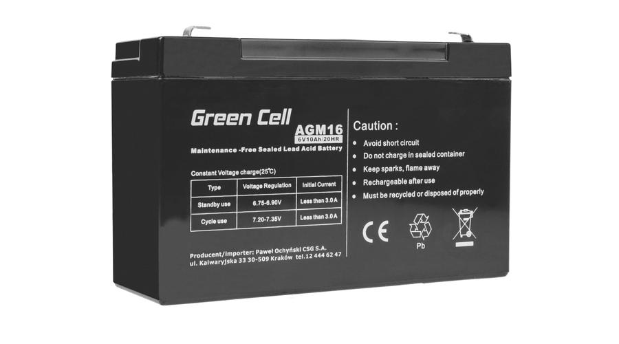 Green Cell AGM batéria VRLA 6V 10 Ah