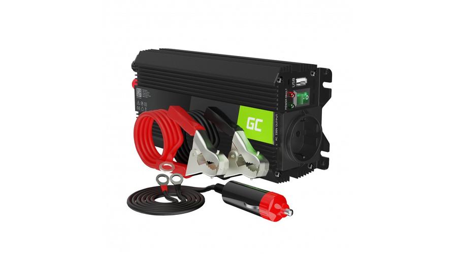 Green Cell Napájací menič do auta z 12V na 230V (zosilňovač napätia) 500W / 1000W s USB