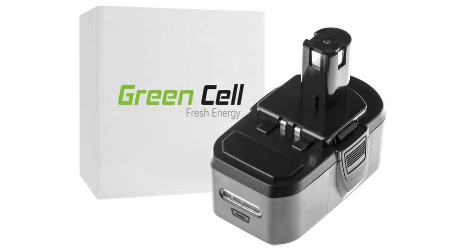 Green Cell Kéziszerszám akkumulátor Ryobi ONE+ P1100 P200 P300 P400 P500 P600 P700 18V 5000mAh