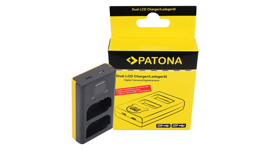PATONA Duálna LCD USB nabíjačka Panasonic DMW-BLK22 DC-S5 G9 GH5 GH5S - Patona