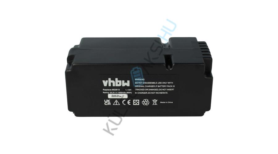 Výmena batérie kosačky VHBW pre Yard Force 862601, 862615, 0862622, 0862622001 - 1500 mAh 25,2 V Li-Ion