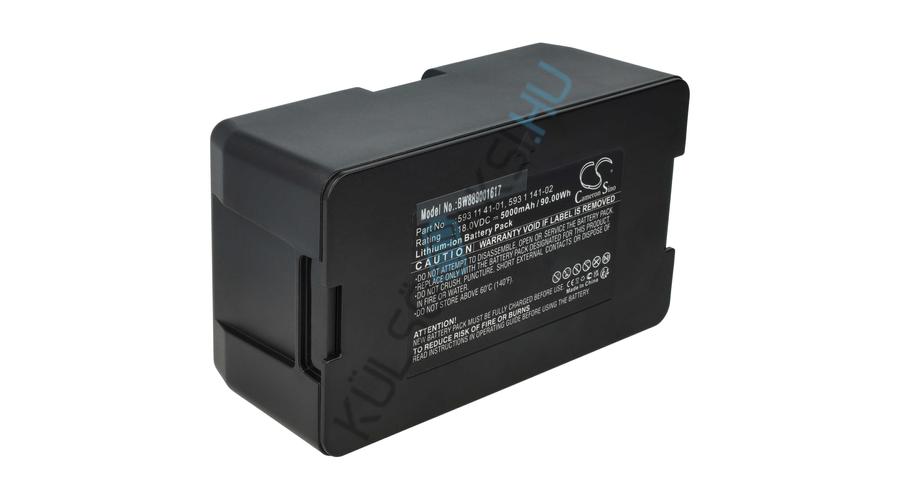 Náhradná batéria kosačky na trávu VHBW pre Husqvarna 529 60 68-02, 529 60 68-01 - 5000 mAh 18 V Li-Ion, čierna